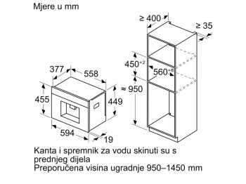 Bosch ugradbeni caffe aparat Serie 8| Crni,30 postavki,Aroma Select, AutoMilk Clean CTL7181B0