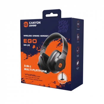 CANYON headset EGO GH-16 3in1 2.4Ghz+BT Black