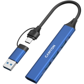 CANYON hub DS-02 4in1 USB-A/C Blue