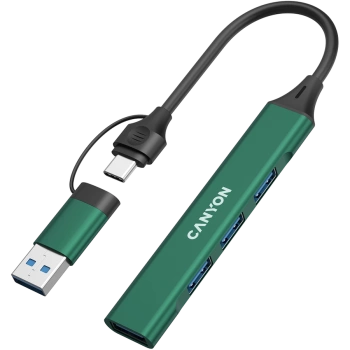 CANYON hub DS-02 4in1 USB-A/C Green