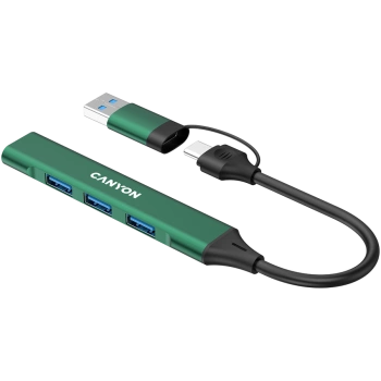 CANYON hub DS-02 4in1 USB-A/C Green