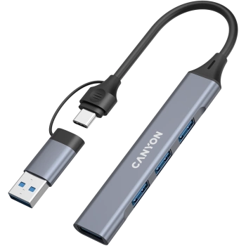 CANYON hub DS-02 4in1 USB-A/C Grey