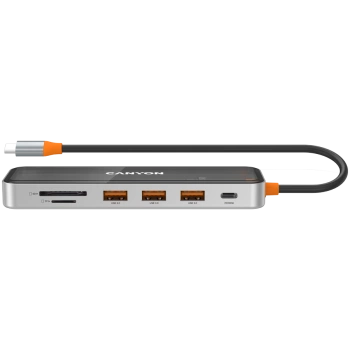 CANYON hub DS-13 7in1 4k USB-C Transparent Space Grey