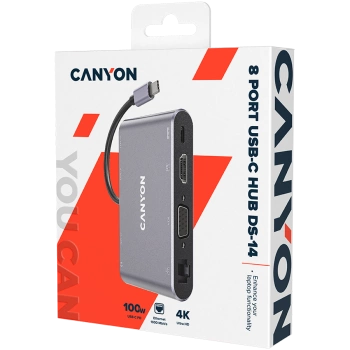CANYON hub DS-14 8in1 4k USB-C Dark Grey