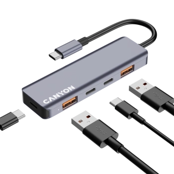 CANYON hub DS-18 5in1 USB-C Grey
