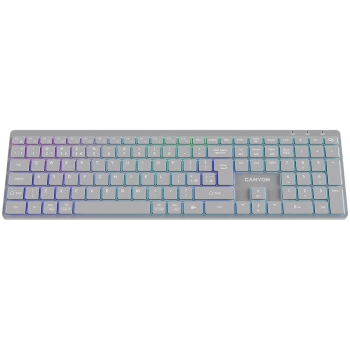 CANYON keyboard HKB-W11 UK/US RGB Dual Mode Wireless Grey