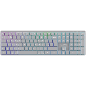 CANYON keyboard HKB-W11 UK/US RGB Dual Mode Wireless Grey