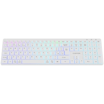 CANYON keyboard HKB-W11 UK/US RGB Dual Mode Wireless White