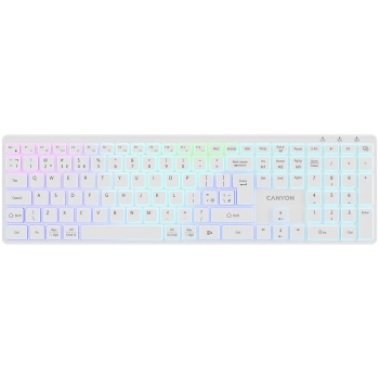 CANYON keyboard HKB-W11 UK/US RGB Dual Mode Wireless White