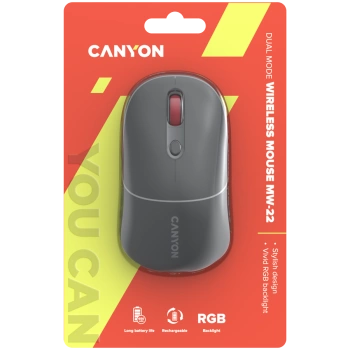 CANYON mouse MW-22 2in1 BT/ Wireless Dark Grey