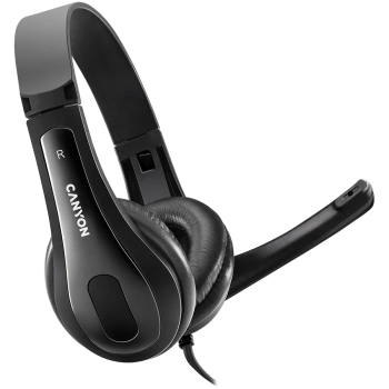 CANYON PC headset СHSC-1 PC Mic Flat 2m Black