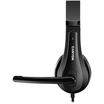 CANYON PC headset СHSC-1 PC Mic Flat 2m Black
