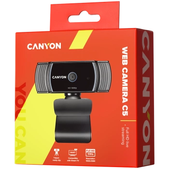 CANYON webcam C5 Full HD 1080p Auto Focus Black