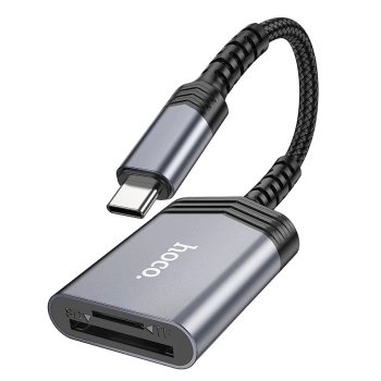 Čitač kartica HOCO 2in1 Type C UA25 gray