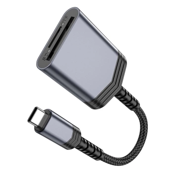 Čitač kartica HOCO 2in1 Type C UA25 gray