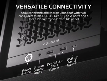 CORSAIR FRAME 4000D Case360mm radiator, 170mm cooler430mm GPU, ATX, Black