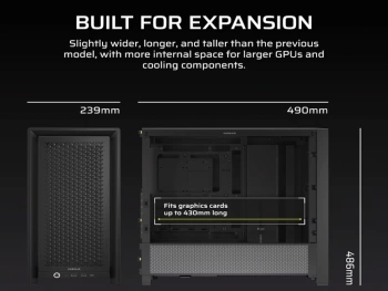 CORSAIR FRAME 4000D Case360mm radiator, 170mm cooler430mm GPU, ATX, Black