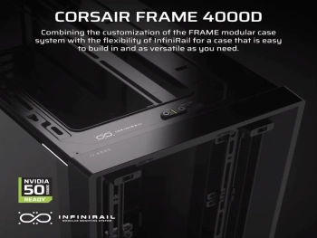 CORSAIR FRAME 4000D Case360mm radiator, 170mm cooler430mm GPU, ATX, Black