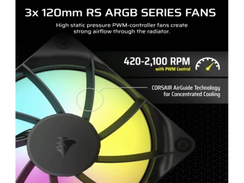 CORSAIR NAUTILUS 360 RS AIOLiquid CPU Cooler, Black,RS120LGA1851, LGA1700, AM5, AM4