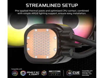 CORSAIR NAUTILUS 360 RS AIOLiquid CPU Cooler, Black,RS120LGA1851, LGA1700, AM5, AM4