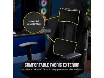 Corsair TC100 Gaming ChairRelaxed, Fabric Black/Black120kg