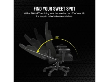 Corsair TC100 Gaming ChairRelaxed, Fabric Black/Black120kg