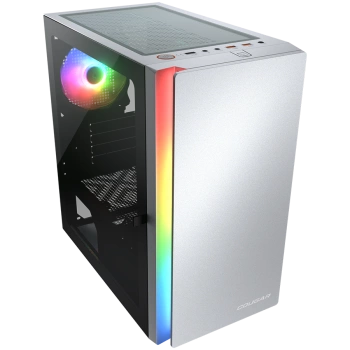 COUGAR | Purity RGB White | PC Case | Mini Tower / TG Front Panel with ARGB strip / 1 x ARGB Fan / 3mm TG Left Panel