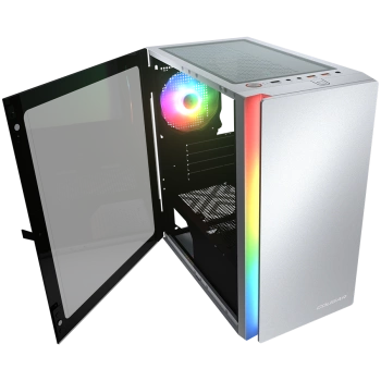 COUGAR | Purity RGB White | PC Case | Mini Tower / TG Front Panel with ARGB strip / 1 x ARGB Fan / 3mm TG Left Panel
