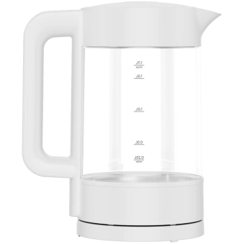Electric Kettle, white, 220-240V, 1850-2200W, 1.7L, Keep warm 30 min, 40,60,80,90,100, console in Handle