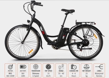 Električni bicikl RKS MB6 BLACK