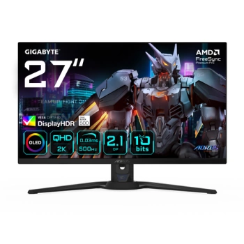 Gigabyte Gaming Monitor 27" OLED, 2560x1440 (QHD), 500 Hz 300cd/m2; 1000cd/m2, 1.5M:1, speaker