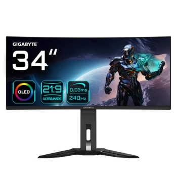 Gigabyte Gaming Monitor 34" 34" OLED, 3440x1440 (WQHD), 250cd; 1000cd, 240Hz, speaker, height