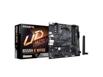 Gigabyte MB B550M K WIFI6E AM4; 4xDDR4; 2xM.2; 4xSATA; 8xusB; DP; HDMI; PS2; mATX, WI-FI
