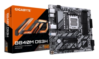 Gigabyte MB B840M DS3H AM5, 4x DDR5, 2x M.2, 4x SATA 1x HDMI, 2x DP, RAID, 14x USB, mATX
