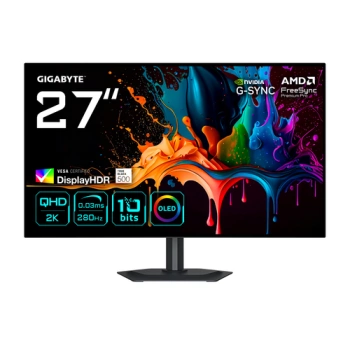 Gigabyte OLED Gaming Monitor MO27Q28G, 27"WOLED, 280Hz 2560x1440(QHD), 335cd/m2