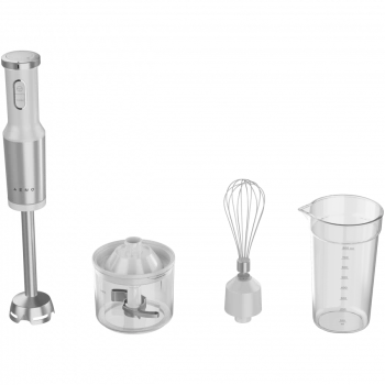 Hand Blender, 1200W in CB, White, Tiger Teeth Cutter, Whisk, Food Processor, Cup