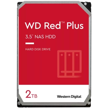 HDD NAS WD Red Plus 2TB CMR, 3.5'', 128MB, 5400 RPM, SATA, TBW: 180