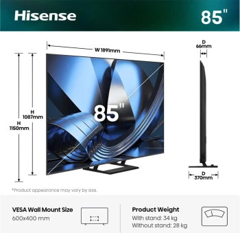 HISENSE TV LED 85U7SE