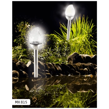home Solarna vrtna LED lampa, metal / staklo - MX 815