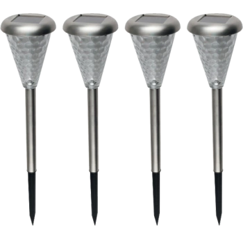 home Solarna vrtna LED lampa, metal/staklo, set 4 komada, 300 mAh - MX 811/4