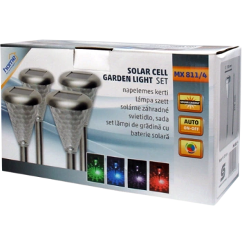 home Solarna vrtna LED lampa, metal/staklo, set 4 komada, 300 mAh - MX 811/4