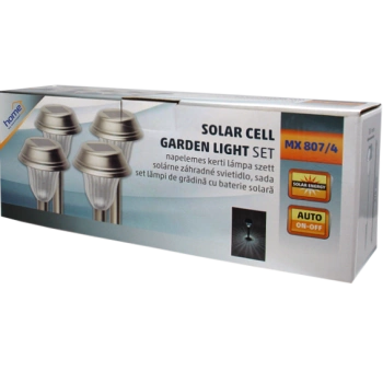 home Solarna vrtna LED lampa, metalna, set 4 komada, 200 mAh - MX 807/4