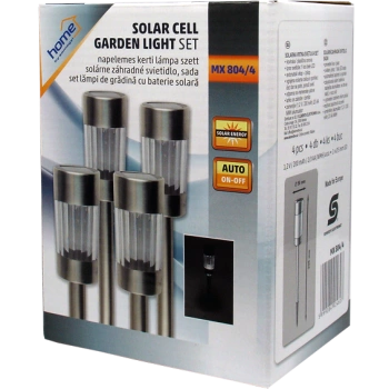 home Solarna vrtna LED lampa, metalna, set 4 komada, 300 mAh - MX 804/4