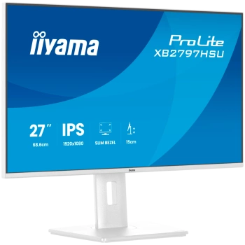 IIYAMA Prolite XB2797HSU-W1 Business Monitor - 68.6 cm (27"), FULL HD (1920x1080), IPS LED, 120Hz, 350 cd/m², matte / white