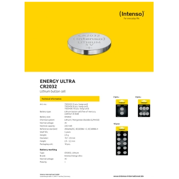 (Intenso) Baterija litijska, CR2032/10, 3 V, dugmasta, blister  10 kom