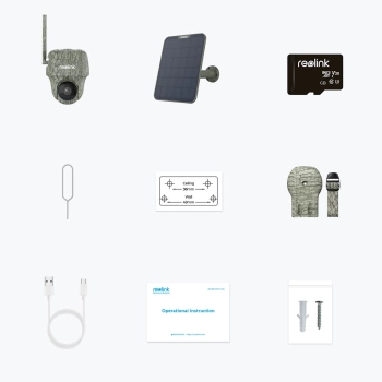 IP kamera Reolink GO serija G450 4K, vanjska, maskirna, baterija, 4G LTE, 360° + solarni panel