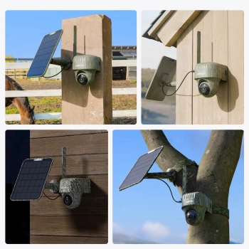 IP kamera Reolink GO serija G450 4K, vanjska, maskirna, baterija, 4G LTE, 360° + solarni panel
