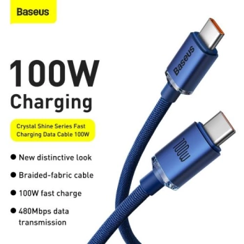 Kabl BASEUS Type C - C PD 100W 2m plavi