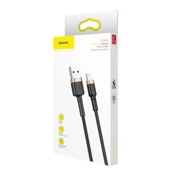 Kabl BASEUS USB A - Lightning 2.4A Cafule 1m black-gold