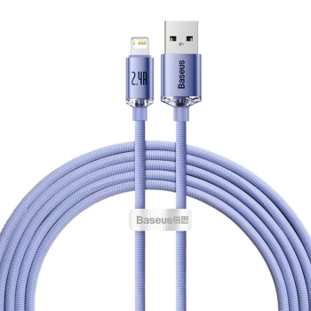 Kabl BASEUS USB A - Lightning 2.4A Crystal Shine 1,2m purple